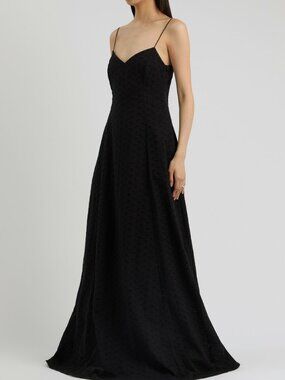 Bernadette Eyelet-embroidered Cotton Maxi Dress Black